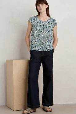 Tops<Seasalt Cornwall Garden Gate Cotton Top Anemone Vintage Reflection