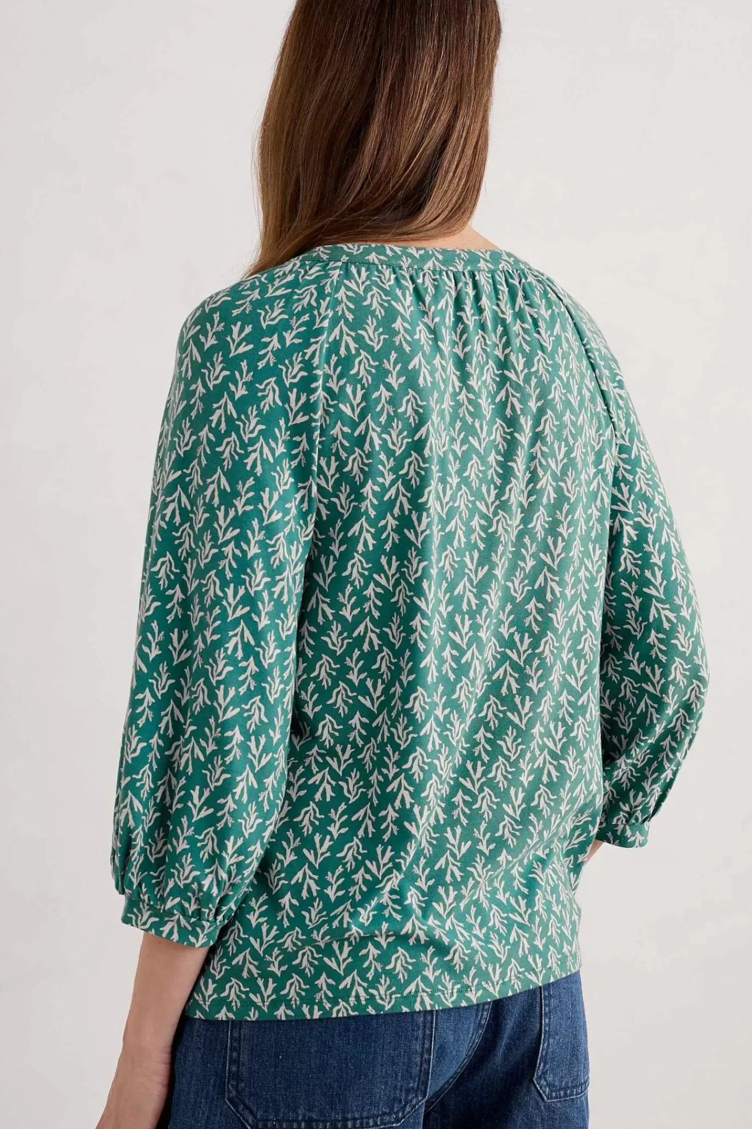 Tops<Seasalt Cornwall Garlanding Jersey Top Kelp Stamp Helford