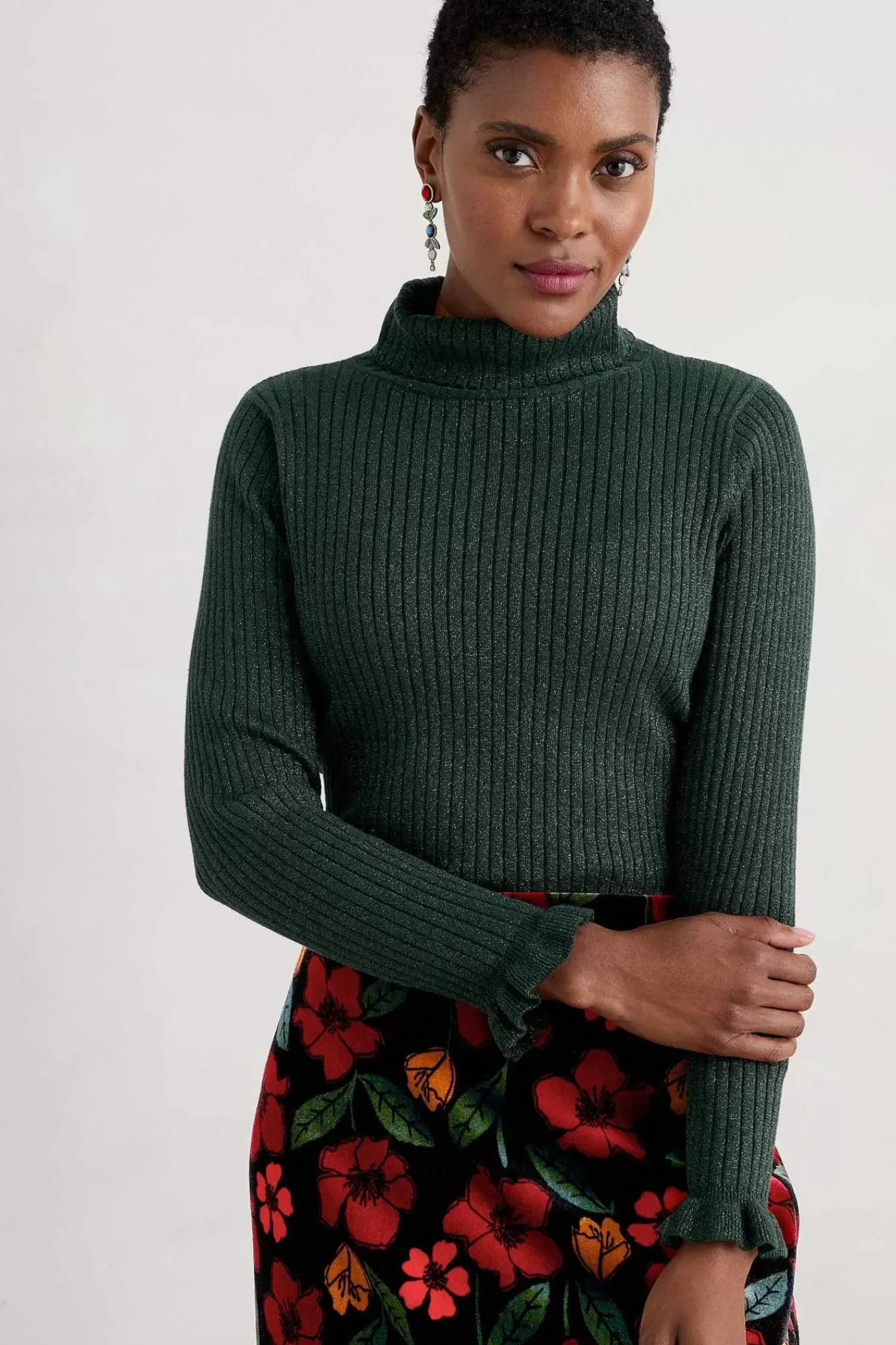 Knitwear<Seasalt Cornwall Glass Stem Sparkly Roll Neck Jumper Tehidy
