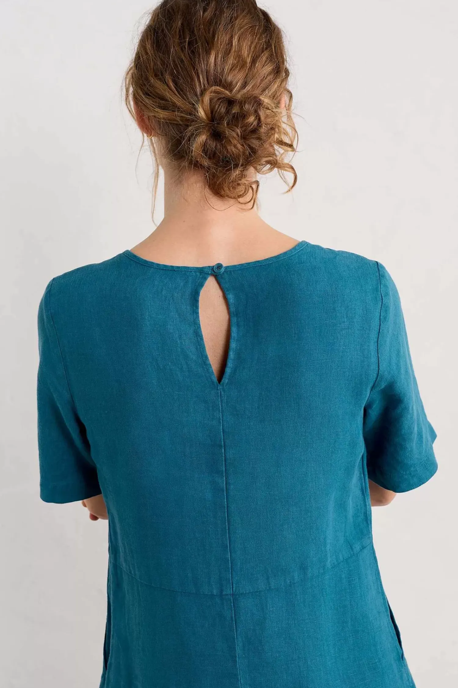Dresses<Seasalt Cornwall Grass Wave Linen Midi Dress Mast