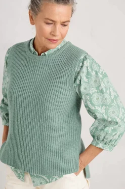 Knitwear<Seasalt Cornwall Gull Rising Knitted Vest Rosemary
