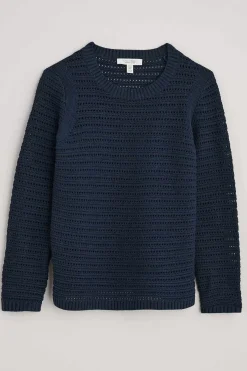 Knitwear<Seasalt Cornwall Gull Rock Pointelle Knit Jumper (Gots) Maritime