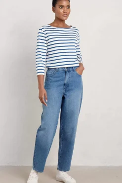 Trousers & Shorts<Seasalt Cornwall Honeydew Barrel Leg Jeans Light Wash