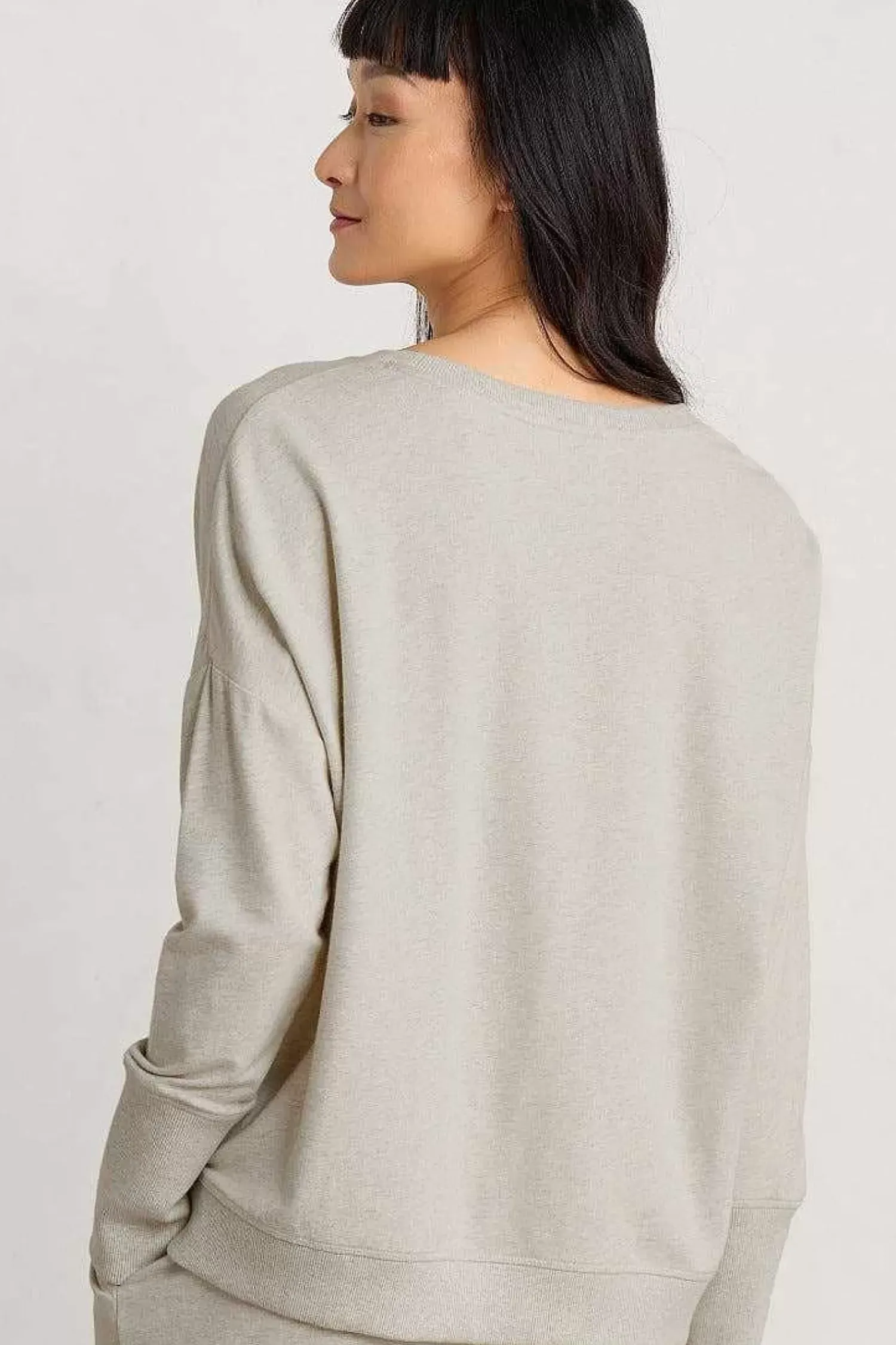 Tops<Seasalt Cornwall Hunter's Moon Organic Cotton Sweatshirt Melange Chalk