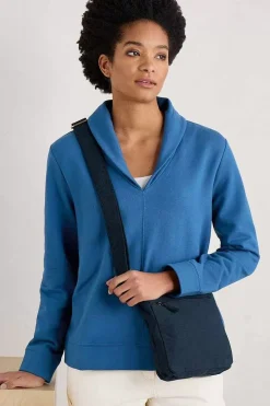 Tops<Seasalt Cornwall Knot Berry Shawl Neck Sweatshirt Blue Jay