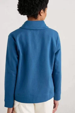 Tops<Seasalt Cornwall Knot Berry Shawl Neck Sweatshirt Blue Jay