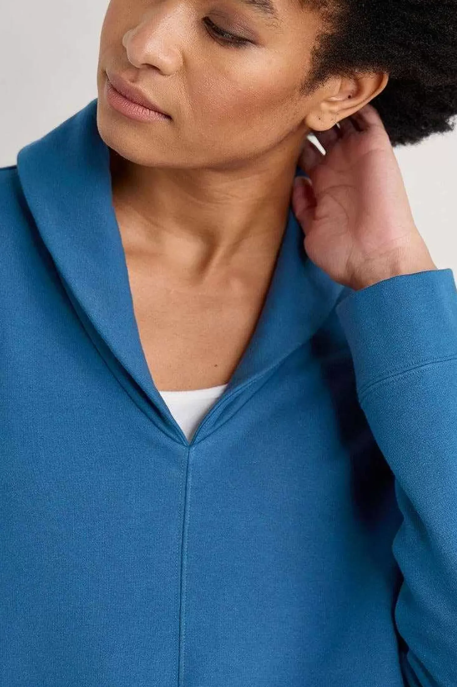 Tops<Seasalt Cornwall Knot Berry Shawl Neck Sweatshirt Blue Jay