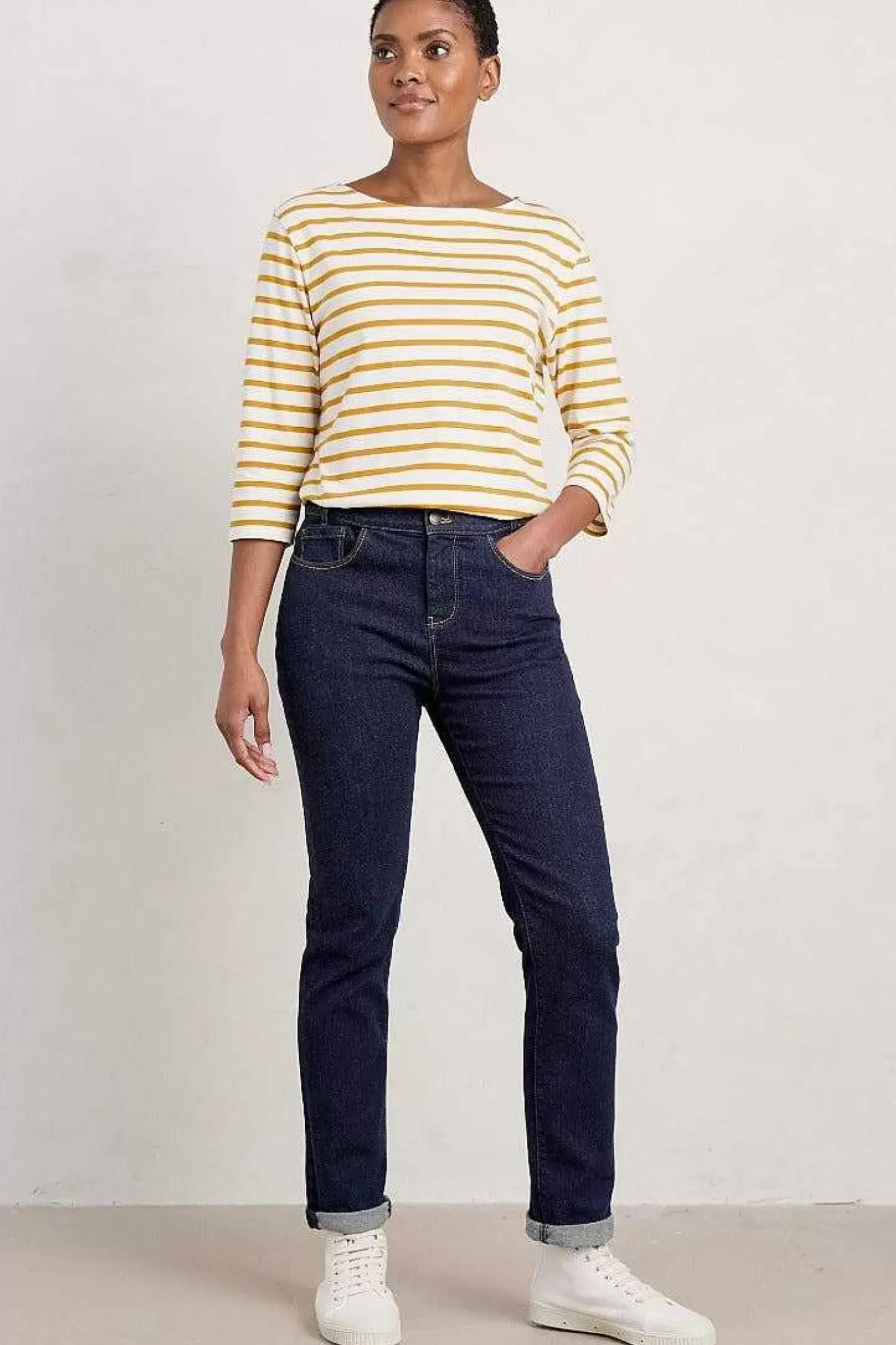 Trousers & Shorts<Seasalt Cornwall Lamledra Denim Jeans Dark Indigo Wash