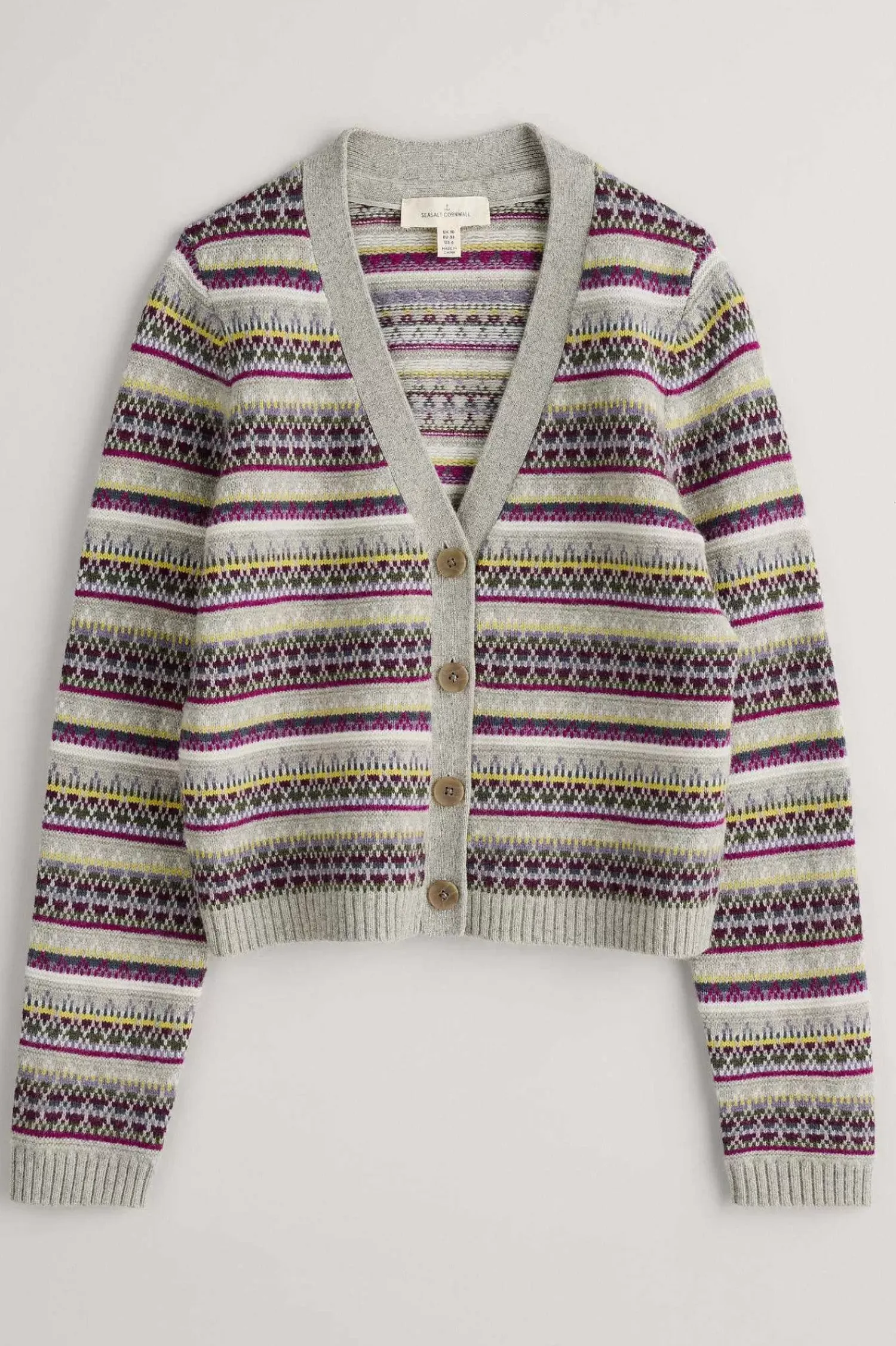 Knitwear<Seasalt Cornwall Lamorna Lane Fair Isle Cardigan Hemmick Aran Multi