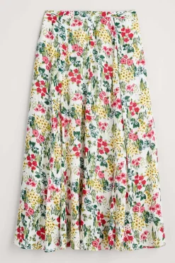 Skirts<Seasalt Cornwall Lethlean Pleated Maxi Skirt Painterly Field Chalk