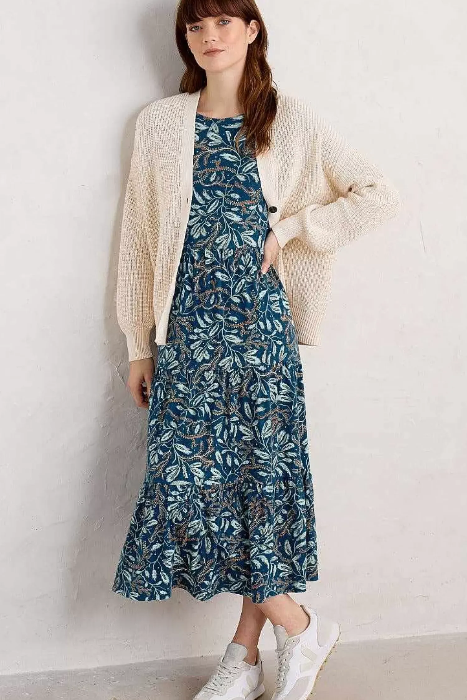 Dresses<Seasalt Cornwall Line Strokes Short Sleeve Dress (Gots) Flowing Reeds Raincloud