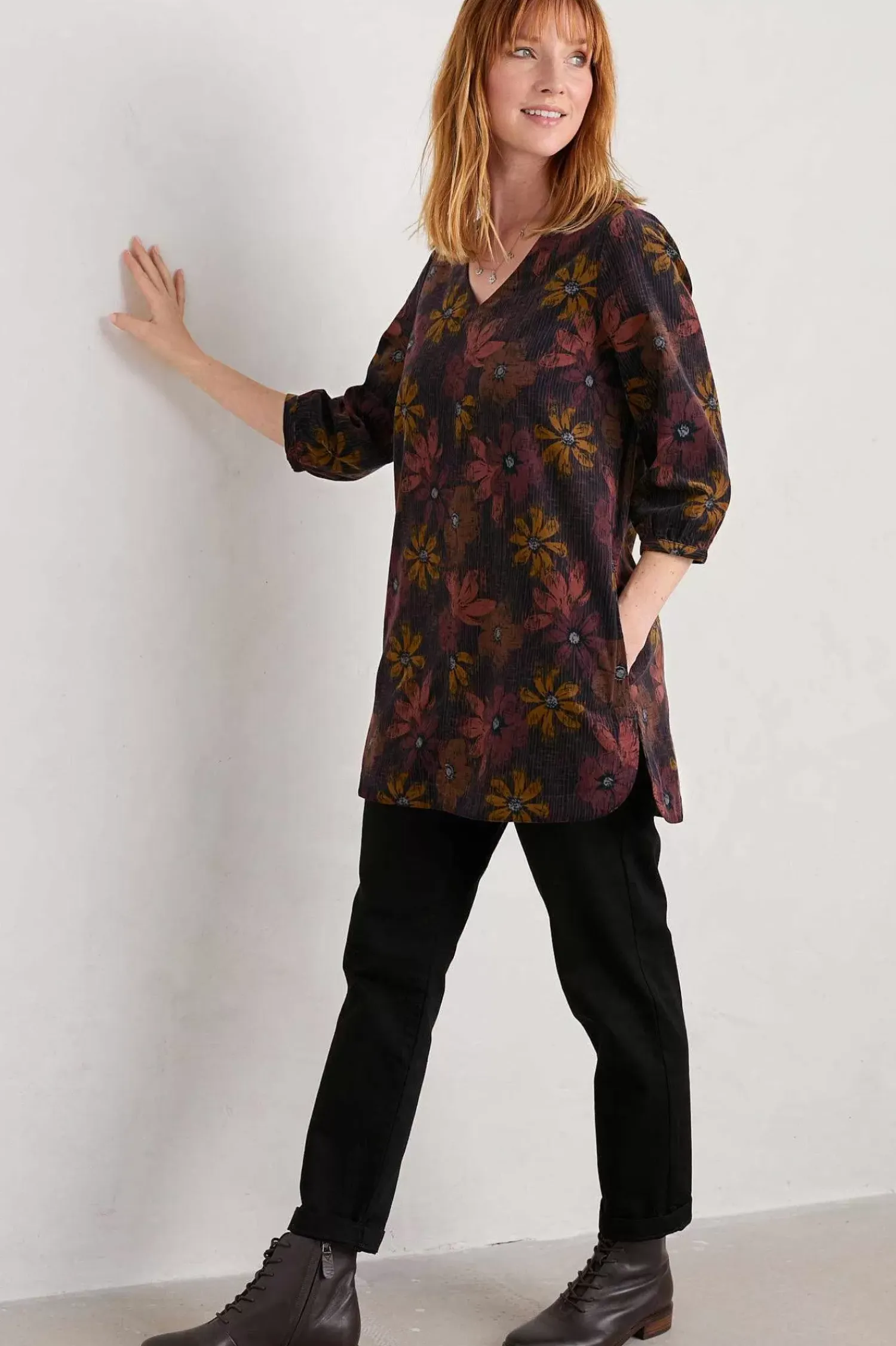 Tunics<Seasalt Cornwall Loganberry Organic Cotton Tunic Floral Loom Maritime