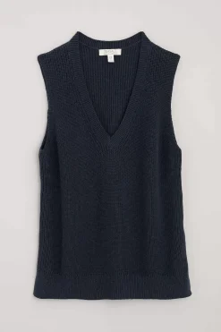 Knitwear<Seasalt Cornwall Lookout Point V-Neck Knitted Vest Maritime
