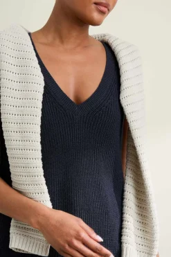 Knitwear<Seasalt Cornwall Lookout Point V-Neck Knitted Vest Maritime