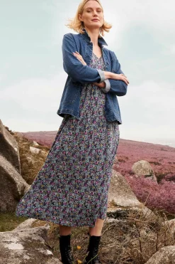 Dresses<Seasalt Cornwall Maggie Maxi Dress (Gots) Floral Moor Maritime