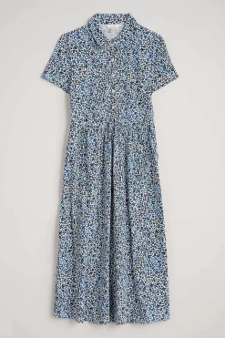 Dresses<Seasalt Cornwall Mainland Jersey Midi Dress Seaweed Floral Chalk