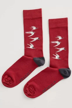 Socks<Seasalt Cornwall Men's Arty Organic Cotton Socks Spirit Sail Raincloud