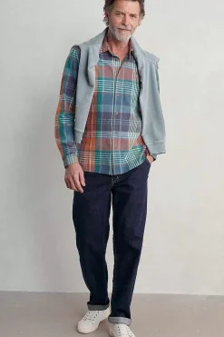 Tops & T-Shirts<Seasalt Cornwall Men's Banyan Checked Cotton Shirt Gladsome Mallow