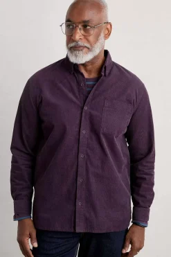 Tops & T-Shirts<Seasalt Cornwall Men's Cannis Cord Shirt Aubergine