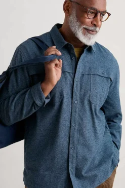 Tops & T-Shirts<Seasalt Cornwall Men's Chandlery Flannel Overshirt Squall