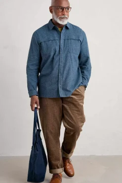 Tops & T-Shirts<Seasalt Cornwall Men's Chandlery Flannel Overshirt Squall