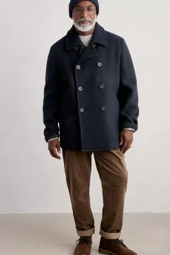 Coats & Jackets<Seasalt Cornwall Men's Channel Wool Blend Coat Inkwell