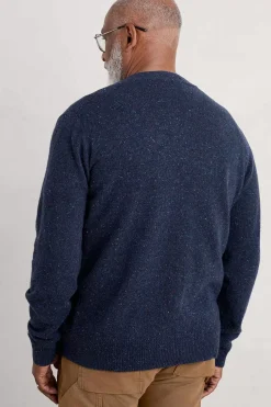 Knitwear<Seasalt Cornwall Men's Cleer Lambswool Blend Cardigan French Blue