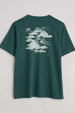 Tops & T-Shirts<Seasalt Cornwall Men's Downsouse Organic Cotton T-Shirt Clouds Verte