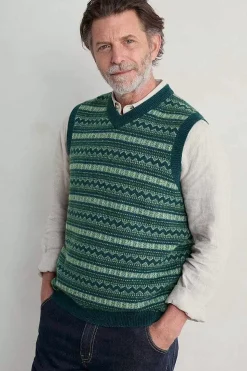 Knitwear<Seasalt Cornwall Men's Fair Isle Walt Vest Cockles Multi