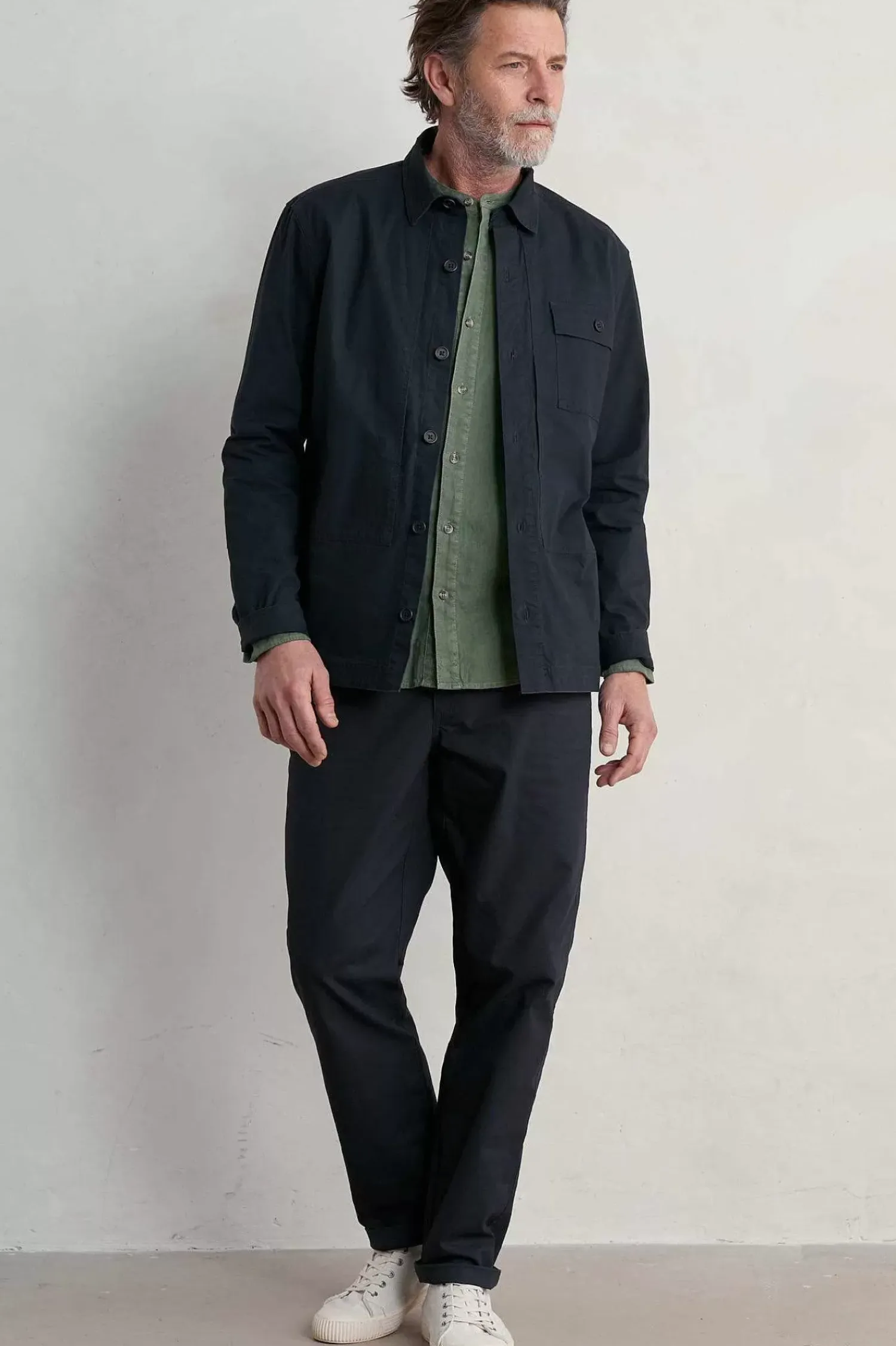 Coats & Jackets<Seasalt Cornwall Men's Foundry Overshirt Jacket Inkwell