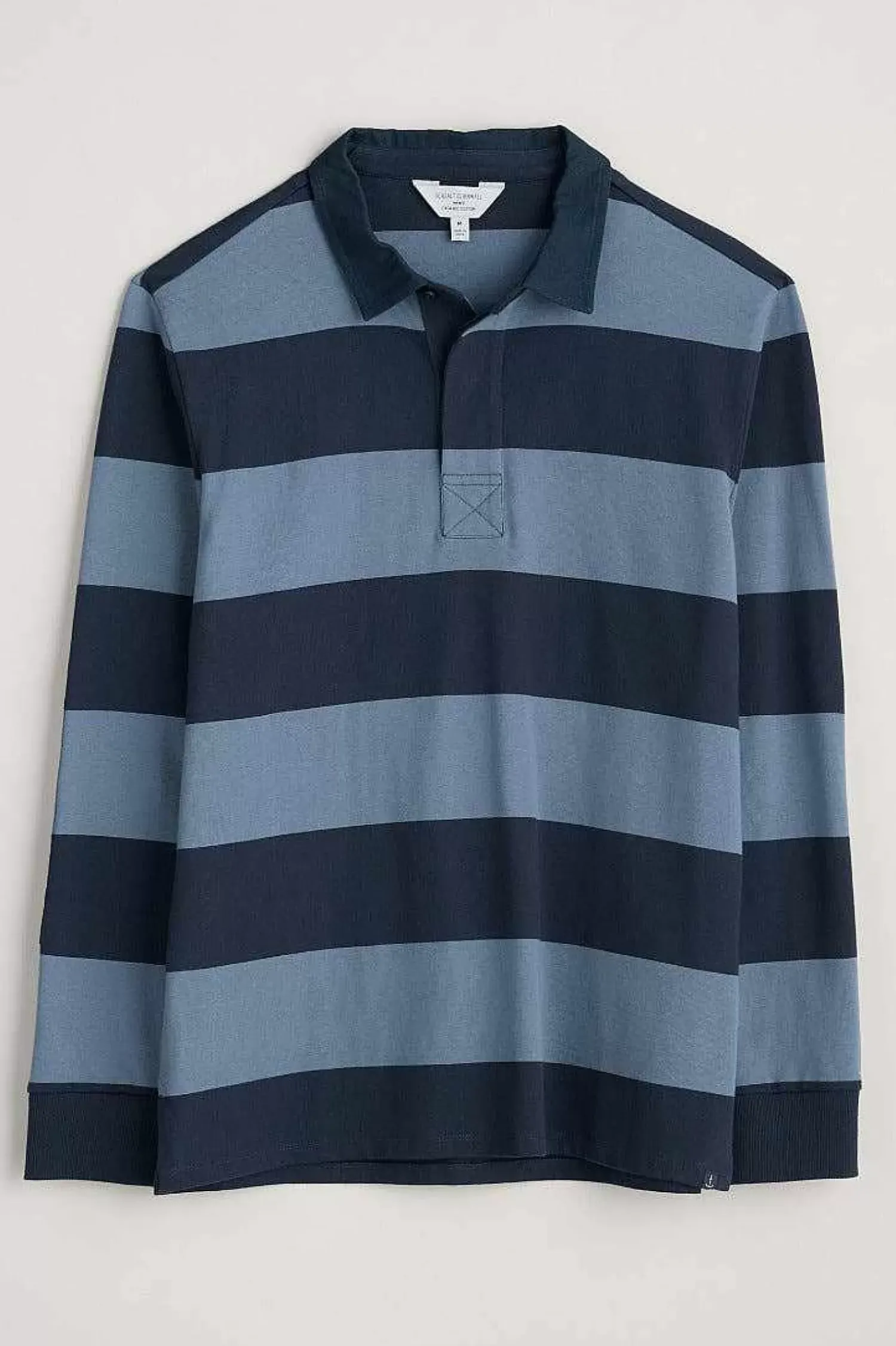 Tops & T-Shirts<Seasalt Cornwall Men's Herdsman Organic Cotton Rugby Top Page Blue Sail