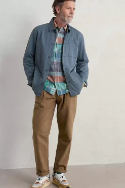 Coats & Jackets<Seasalt Cornwall Men's Organic Cotton Canvas Tompot Jacket Blue Sail