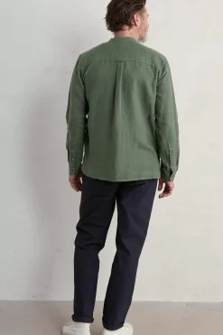 Shirts<Seasalt Cornwall Men's Porlock Linen Shirt Dark Balsam