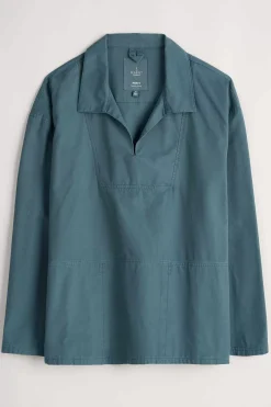 Tops & T-Shirts<Seasalt Cornwall Men's Sidestone Cotton Canvas Smock Dusky Jade
