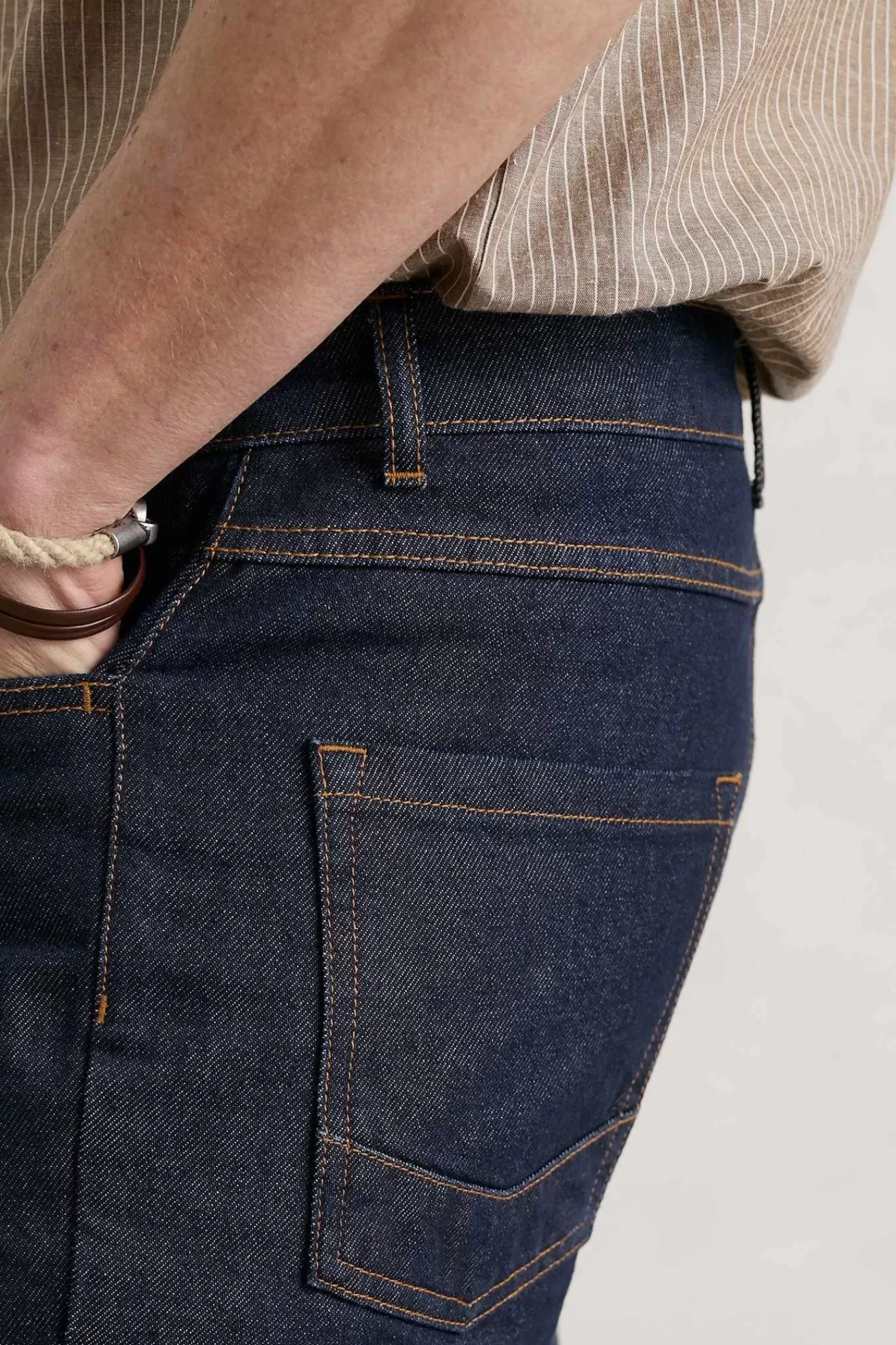 Trousers & Shorts<Seasalt Cornwall Men's Steersman Organic Cotton Straight Leg Jeans Dark Wash