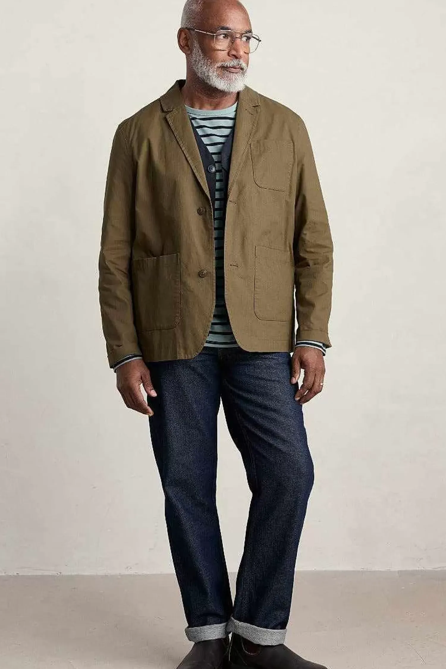 Coats & Jackets<Seasalt Cornwall Men's Towen Organic Cotton Blazer Seagrass