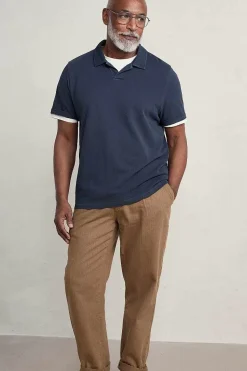 Tops & T-Shirts<Seasalt Cornwall Men's Treve Organic Cotton Polo Dark Ship
