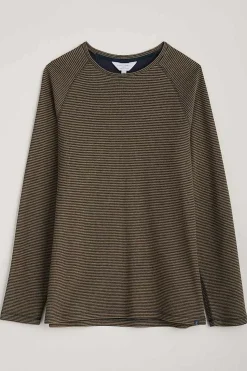 Tops & T-Shirts<Seasalt Cornwall Men's Venton Striped Long Sleeve Top Mallow Seagrass Inkwell