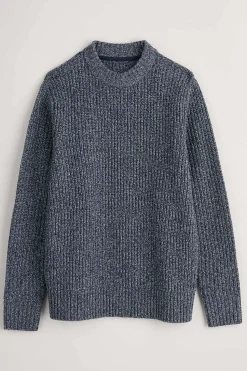 Knitwear<Seasalt Cornwall Men's Wheelwright Ribbed Lambswool Blend Jumper Maritime Mouline