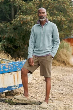 Tops & T-Shirts<Seasalt Cornwall Men's Wood Moss Quarter Zip Sweatshirt Light Wade