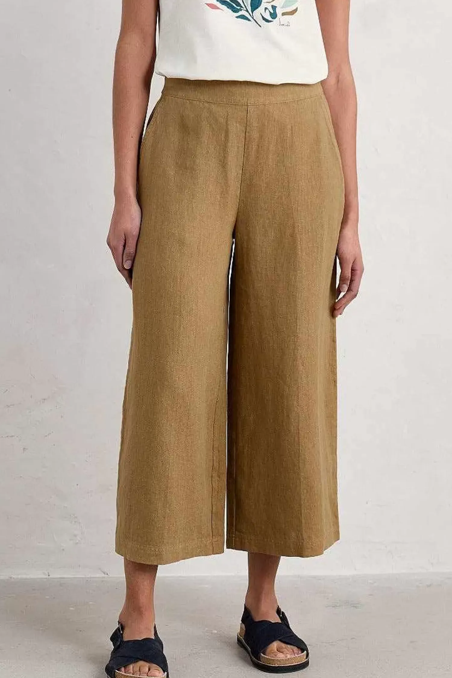 Trousers & Shorts<Seasalt Cornwall Merrivale Linen Culottes Sand Dune