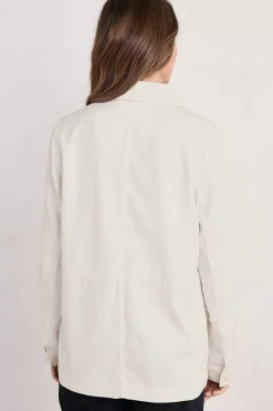 Coats & Jackets<Seasalt Cornwall Nancothan Long Organic Cotton Jacket Chalk