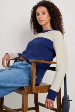 Knitwear<Seasalt Cornwall Nectan Lambswool Jumper Interwinding Marine Aran