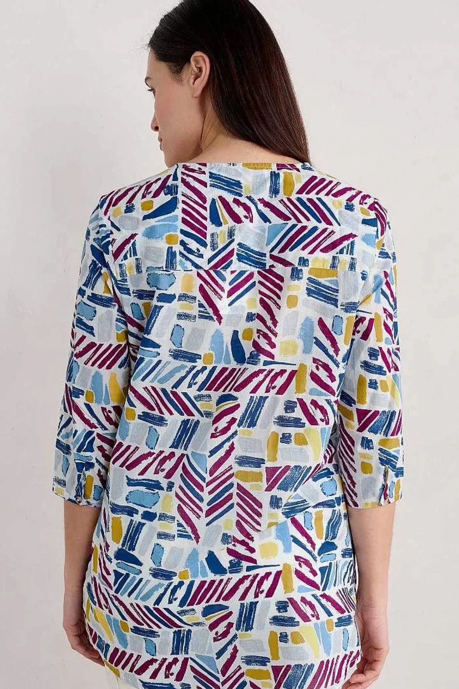 Tunics<Seasalt Cornwall Op Art Organic Cotton Tunic Top Hedging Marks Chalk