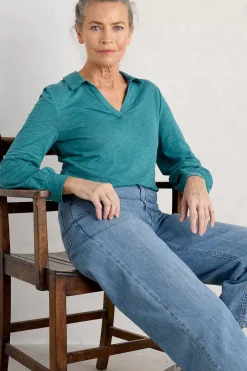 Tops<Seasalt Cornwall Owles Point V-Neck Jersey Shirt Wreckage
