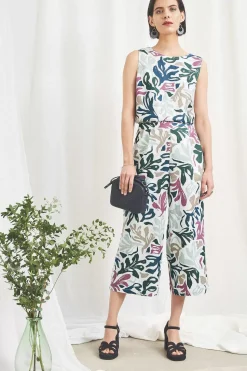 Trousers & Shorts<Seasalt Cornwall Peaceful Haven Linen Culottes Sea Frond Chalk