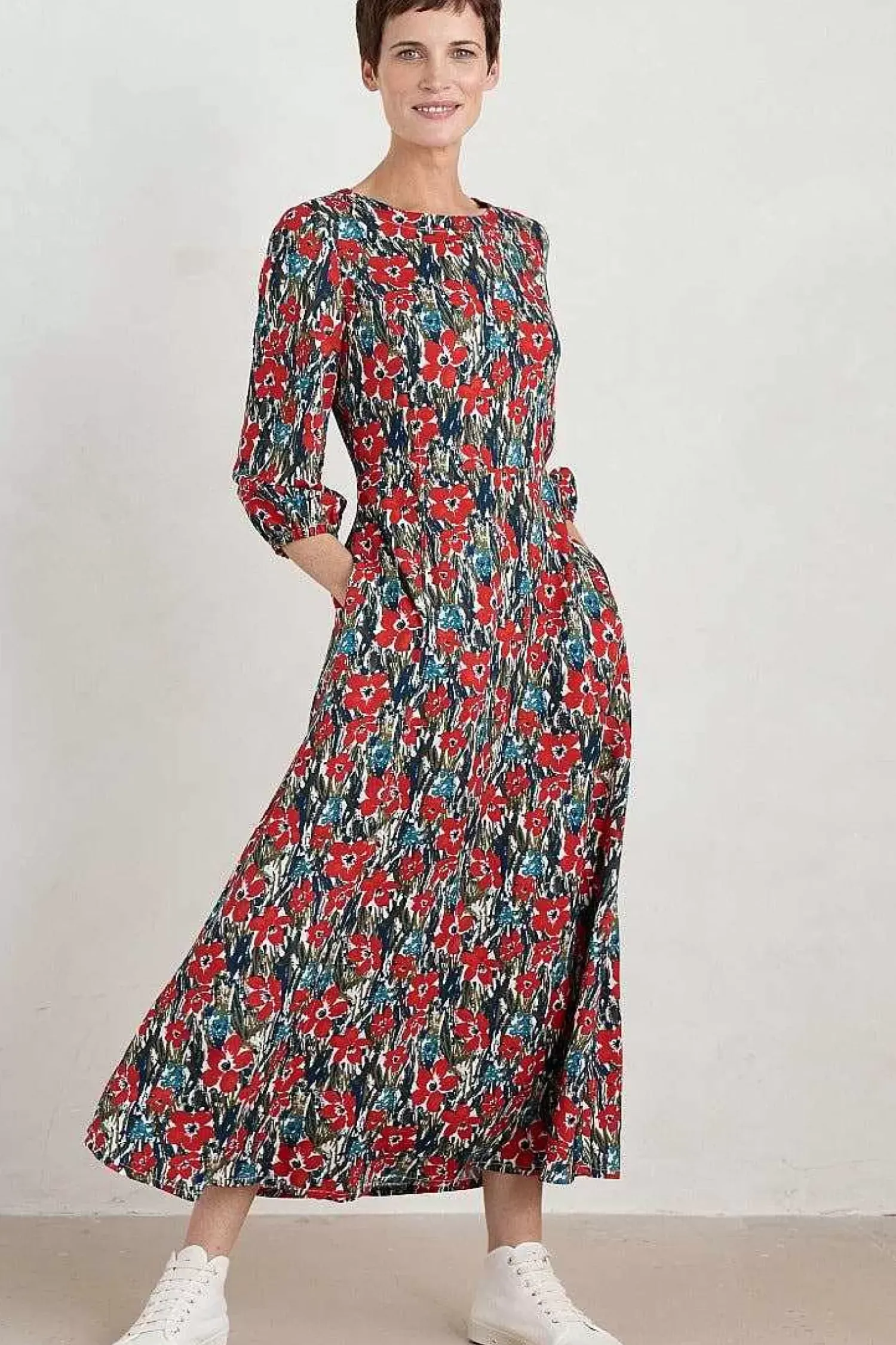 Dresses<Seasalt Cornwall Pellar Floral Dress Marsh Marigold Chalk