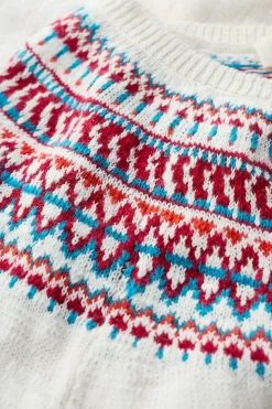 Knitwear<Seasalt Cornwall Penvoose Fair Isle Cardigan Clipper Ship Ecru Rudder