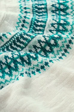Knitwear<Seasalt Cornwall Penvoose Three Quarter Sleeve Fair Isle Jumper Clipper Ship Ecru Helford