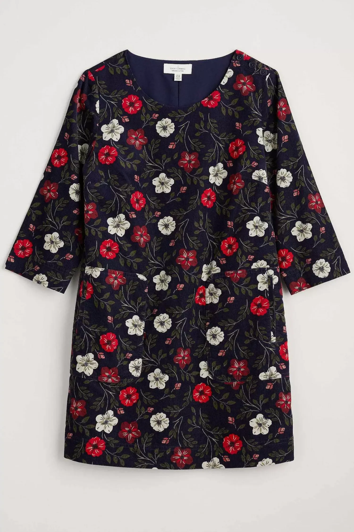 Tunics<Seasalt Cornwall Port Gaverne Needlecord Tunic Floral Cascade Maritime